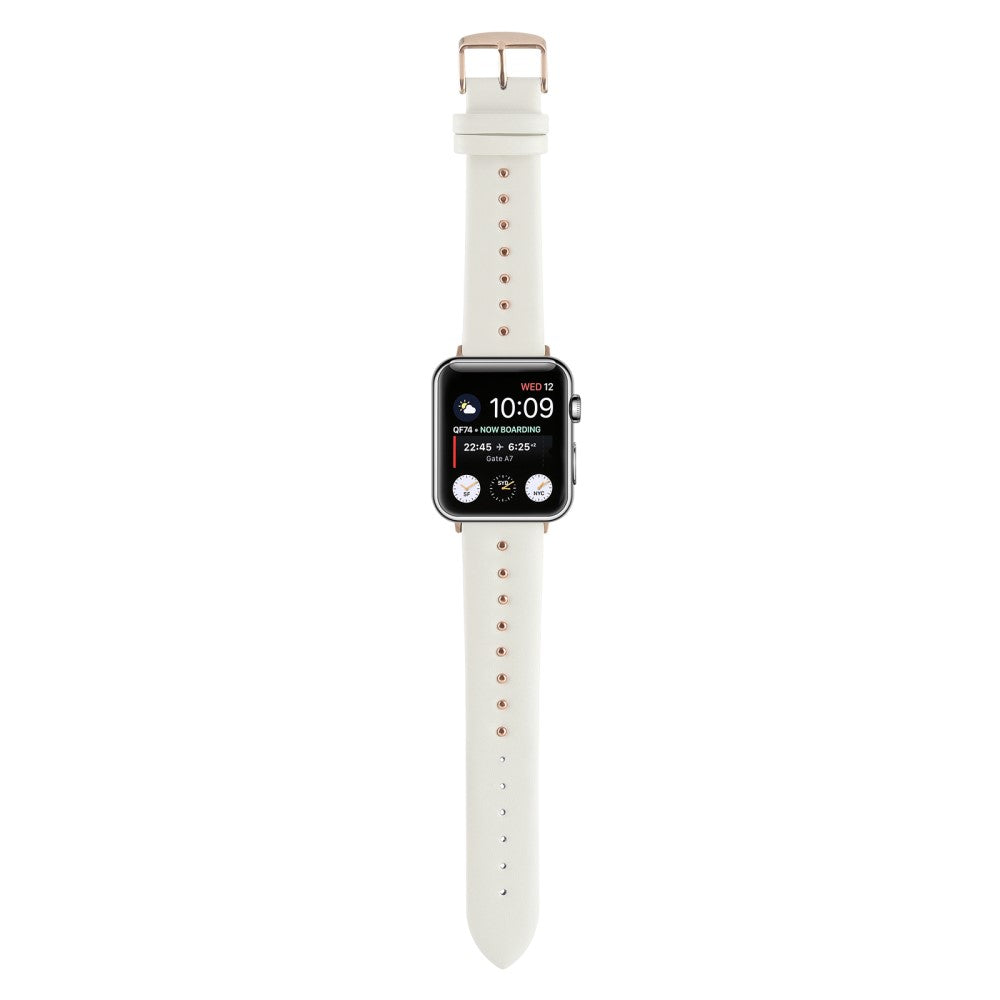 Meget Fantastisk Ægte Læder Universal Rem passer til Apple Smartwatch - Hvid#serie_4
