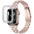 Bequem Apple Watch Series 7 45mm Metall und Strass armband