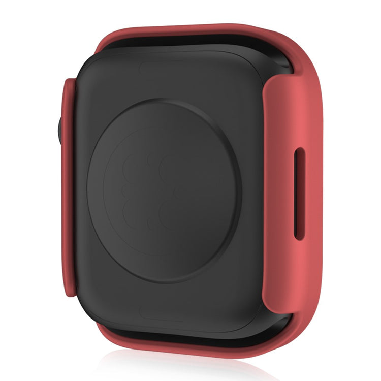 Mega Fed Apple Watch Series 8 (45mm) / Apple Watch Series 7 45mm Cover med Skærmbeskytter i Plastik og Hærdet Glas - Rød#serie_4