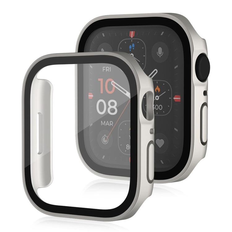 Mega Fed Apple Watch Series 8 (45mm) / Apple Watch Series 7 45mm Cover med Skærmbeskytter i Plastik og Hærdet Glas - Gennemsigtig#serie_9