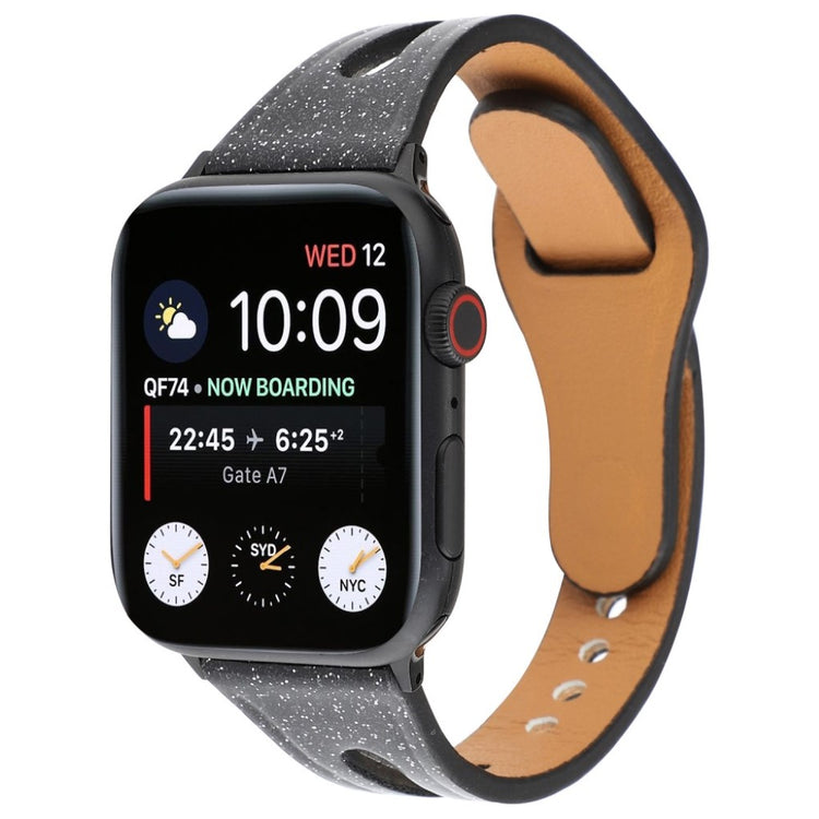 Meget pænt Apple Watch Series 4 40mm Ægte læder Rem - Sort#serie_2