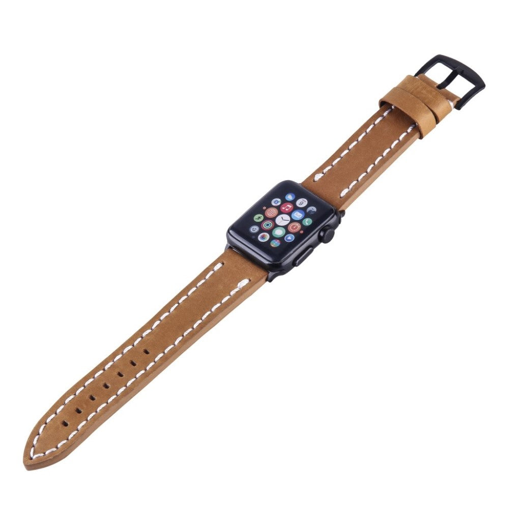 Vildt kønt Apple Watch Series 4 44mm Ægte læder Rem - Brun#serie_2