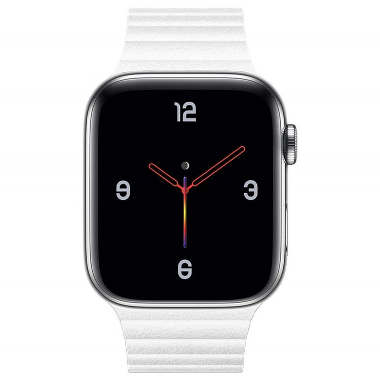 Rigtigt skøn Apple Watch Series 4 44mm Ægte læder Rem - Hvid#serie_1