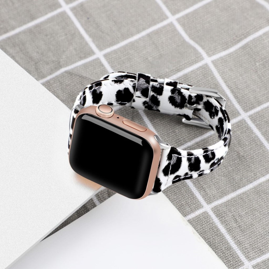 Mega elegant Apple Watch Series 5 40mm Ægte læder Rem - Sølv#serie_2