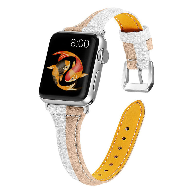 Holdbart Apple Watch Series 5 40mm Ægte læder Rem - Flerfarvet#serie_3
