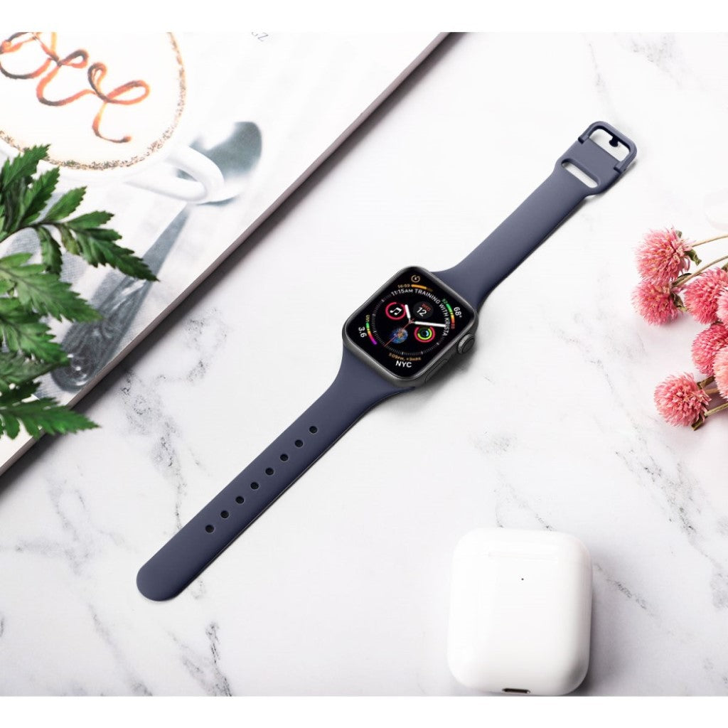 Meget holdbart Apple Watch Series 5 40mm Silikone Rem - Blå#serie_10