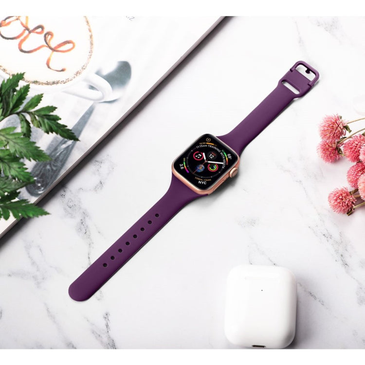 Meget holdbart Apple Watch Series 5 40mm Silikone Rem - Lilla#serie_12