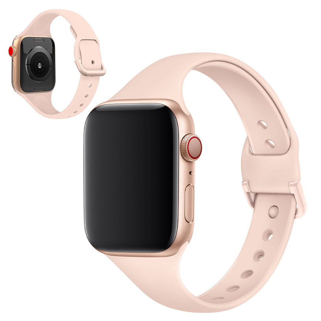 Meget holdbart Apple Watch Series 5 40mm Silikone Rem - Pink#serie_5