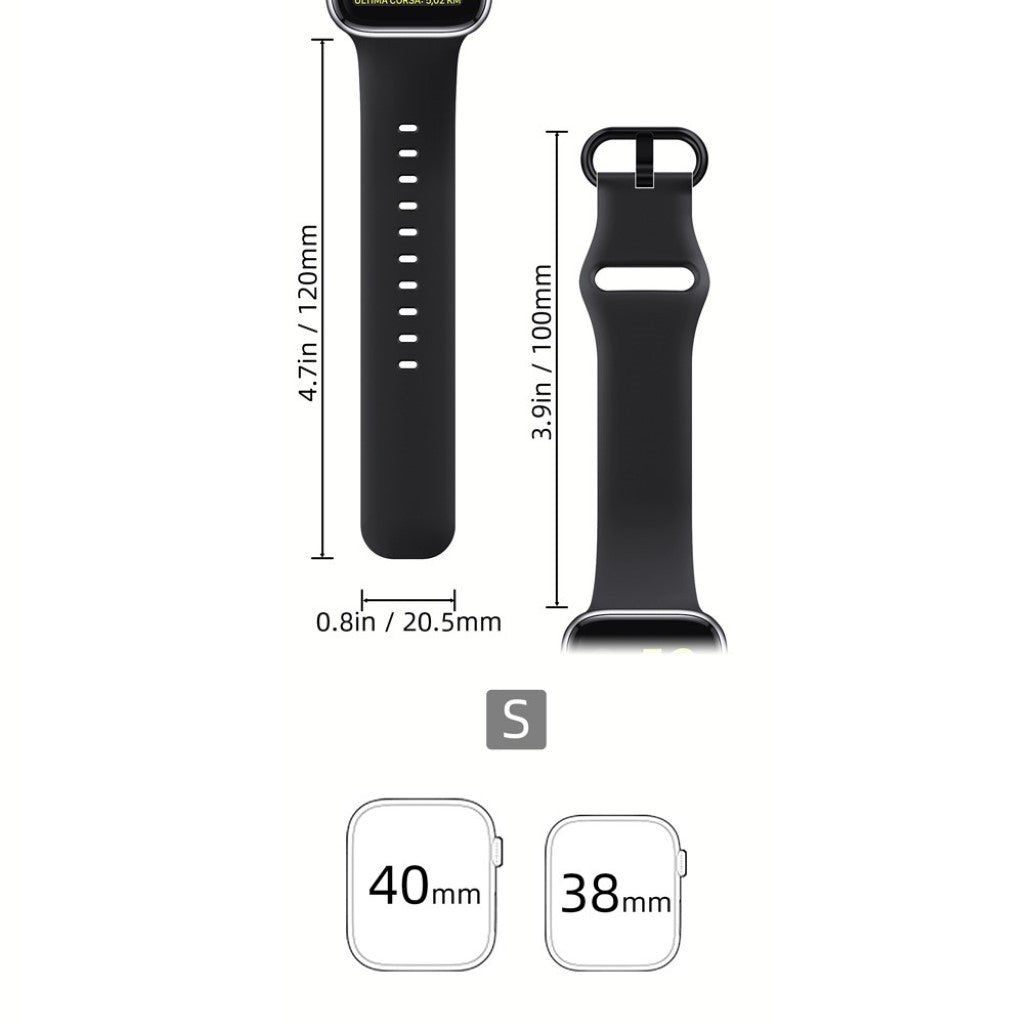 Rigtigt hårdfør Apple Watch Series 5 40mm Silikone Rem - Sort#serie_2