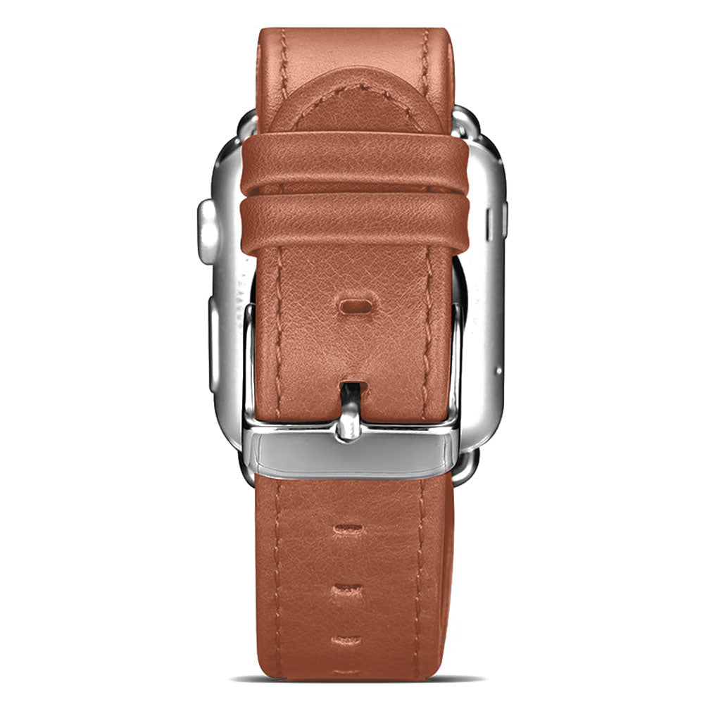 Smuk Apple Watch Series 5 40mm Ægte læder Rem - Brun#serie_2