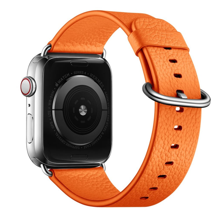  Apple Watch Series 5 40mm / Apple Watch 40mm Ægte læder Rem - Orange#serie_4