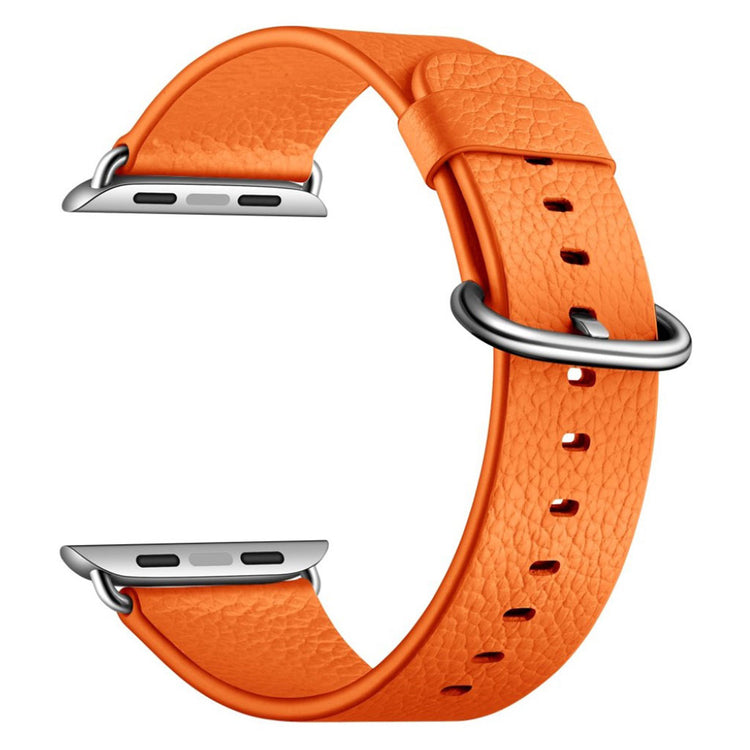  Apple Watch Series 5 40mm / Apple Watch 40mm Ægte læder Rem - Orange#serie_4