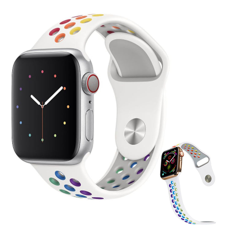 Meget fint Apple Watch Series 5 40mm Silikone Rem - Flerfarvet#serie_113