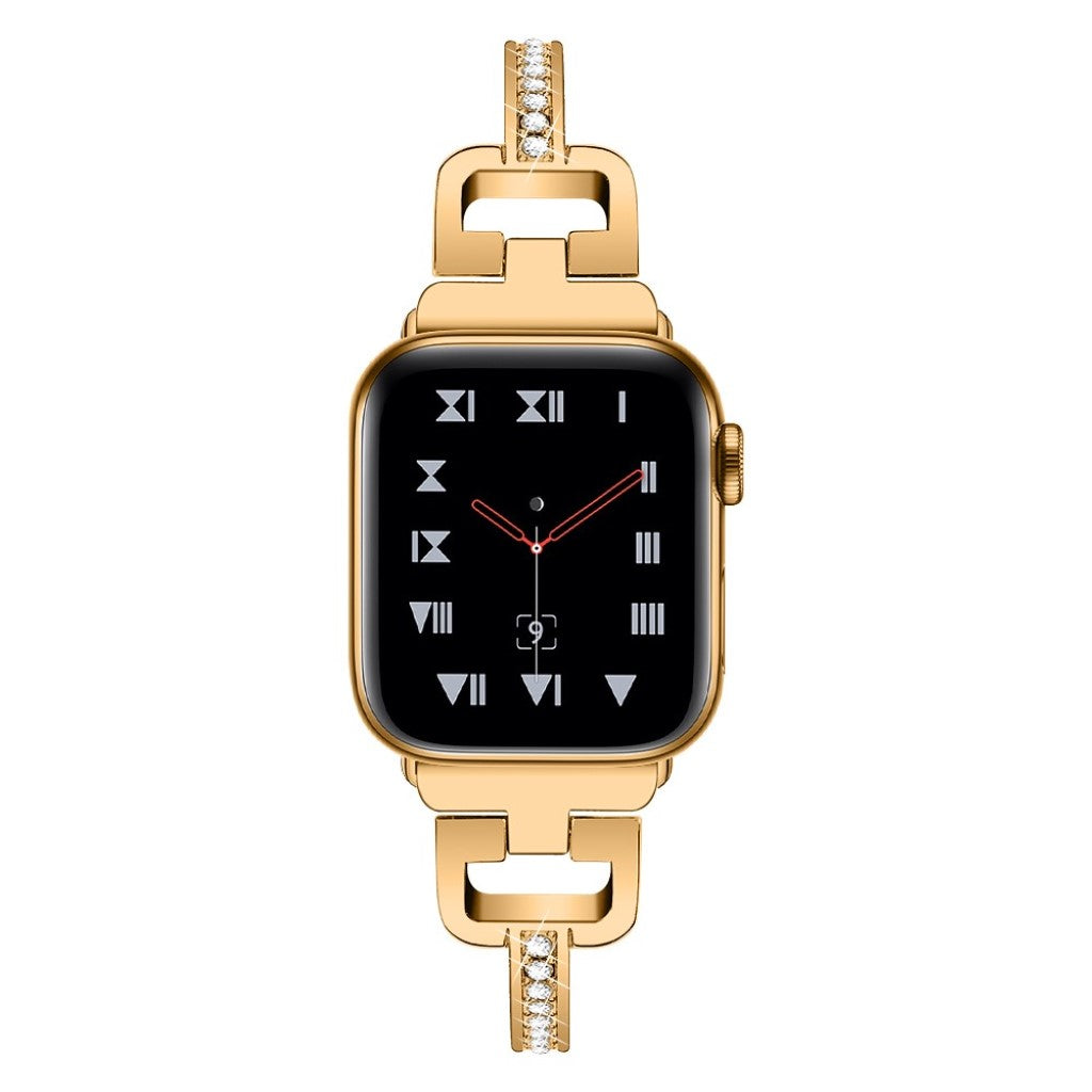  Apple Watch Series 5 44mm / Apple Watch 44mm Metal og Rhinsten Rem - Guld#serie_3