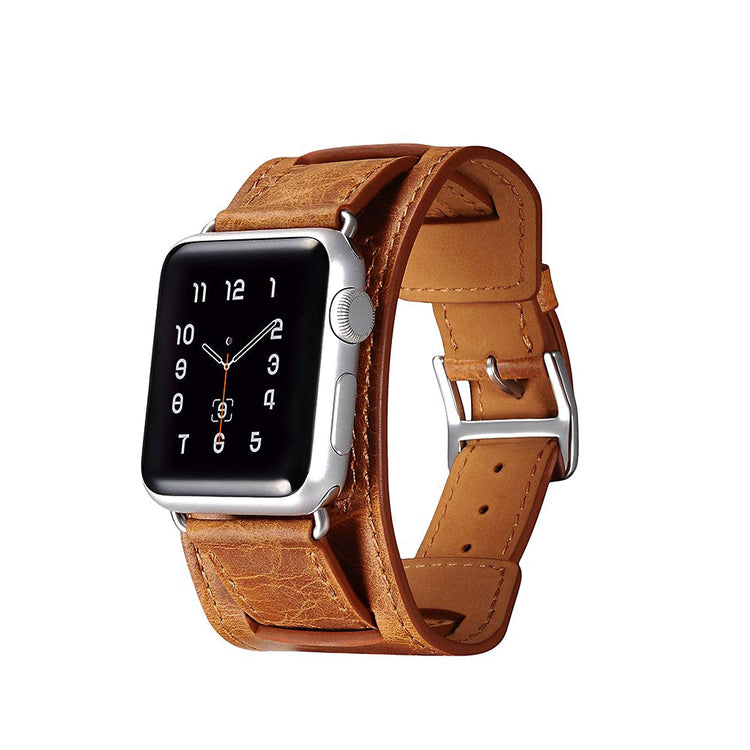  Apple Watch Series 5 44mm / Apple Watch 44mm Ægte læder Rem - Orange#serie_2