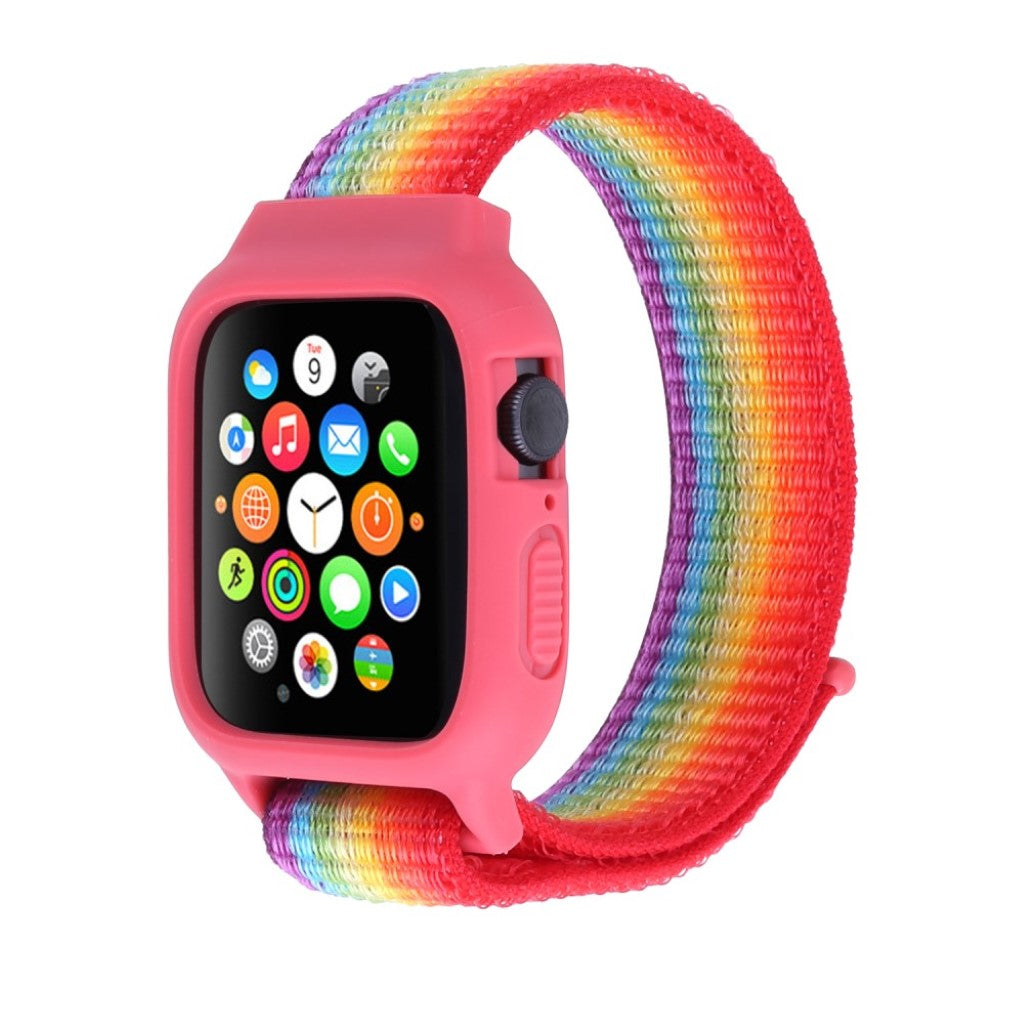 Meget hårdfør Apple Watch Series 5 44mm Nylon Rem - Flerfarvet#serie_5