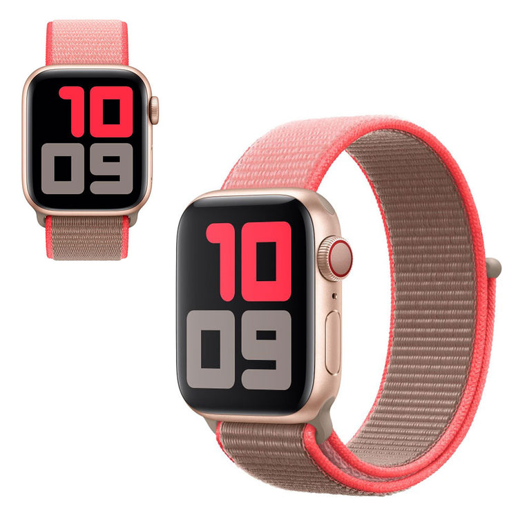 Fint Apple Watch Series 5 44mm Nylon Rem - Pink#serie_5