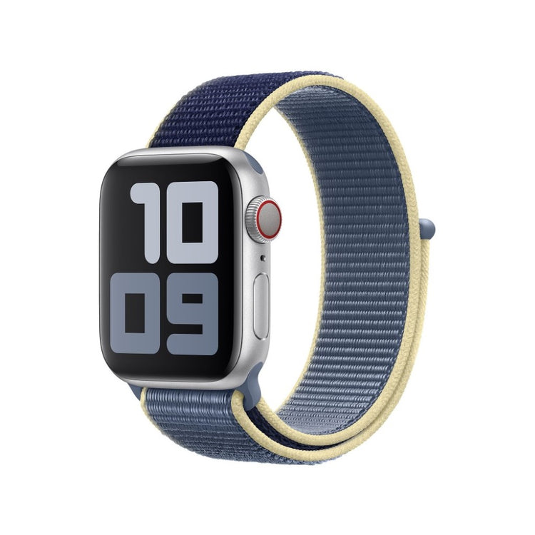 Fint Apple Watch Series 5 44mm Nylon Rem - Blå#serie_9