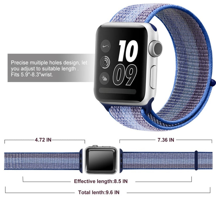 Vildt hårdfør Apple Watch Series 5 44mm Nylon Rem - Blå#serie_10