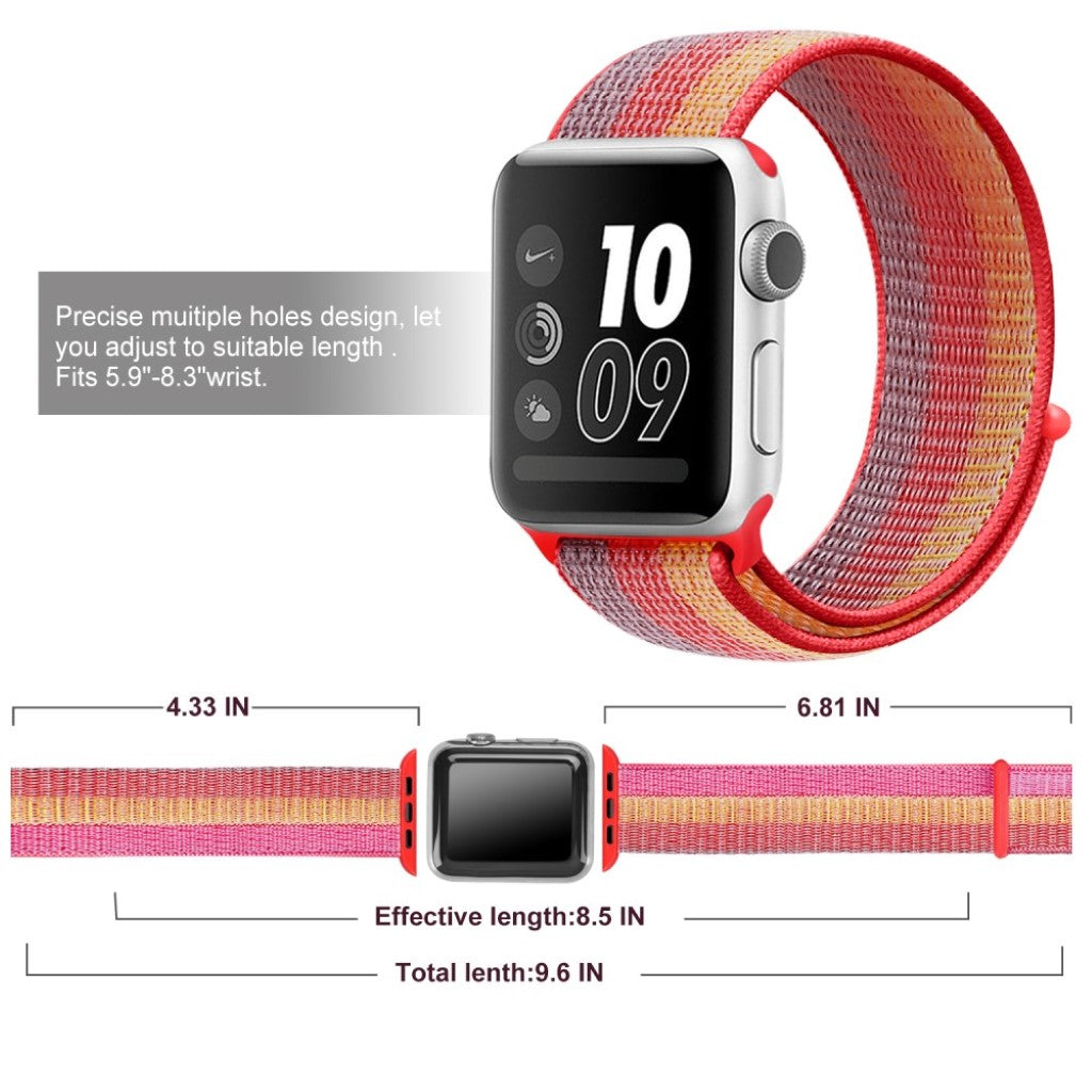 Vildt hårdfør Apple Watch Series 5 44mm Nylon Rem - Flerfarvet#serie_5