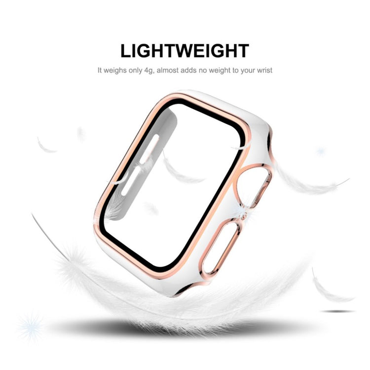 Rigtigt Fed Apple Watch Series 6 40mm / Apple Watch Series 5 40mm Cover med Skærmbeskytter i Silikone og Hærdet Glas - Hvid#serie_1