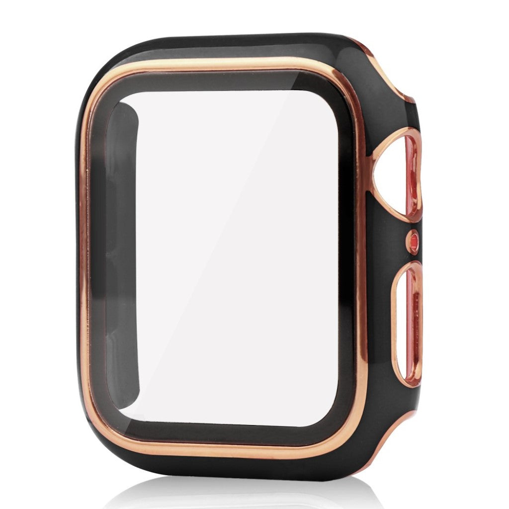 Meget Flot Universal Apple Cover med Skærmbeskytter i Plastik og Hærdet Glas - Sort#serie_1