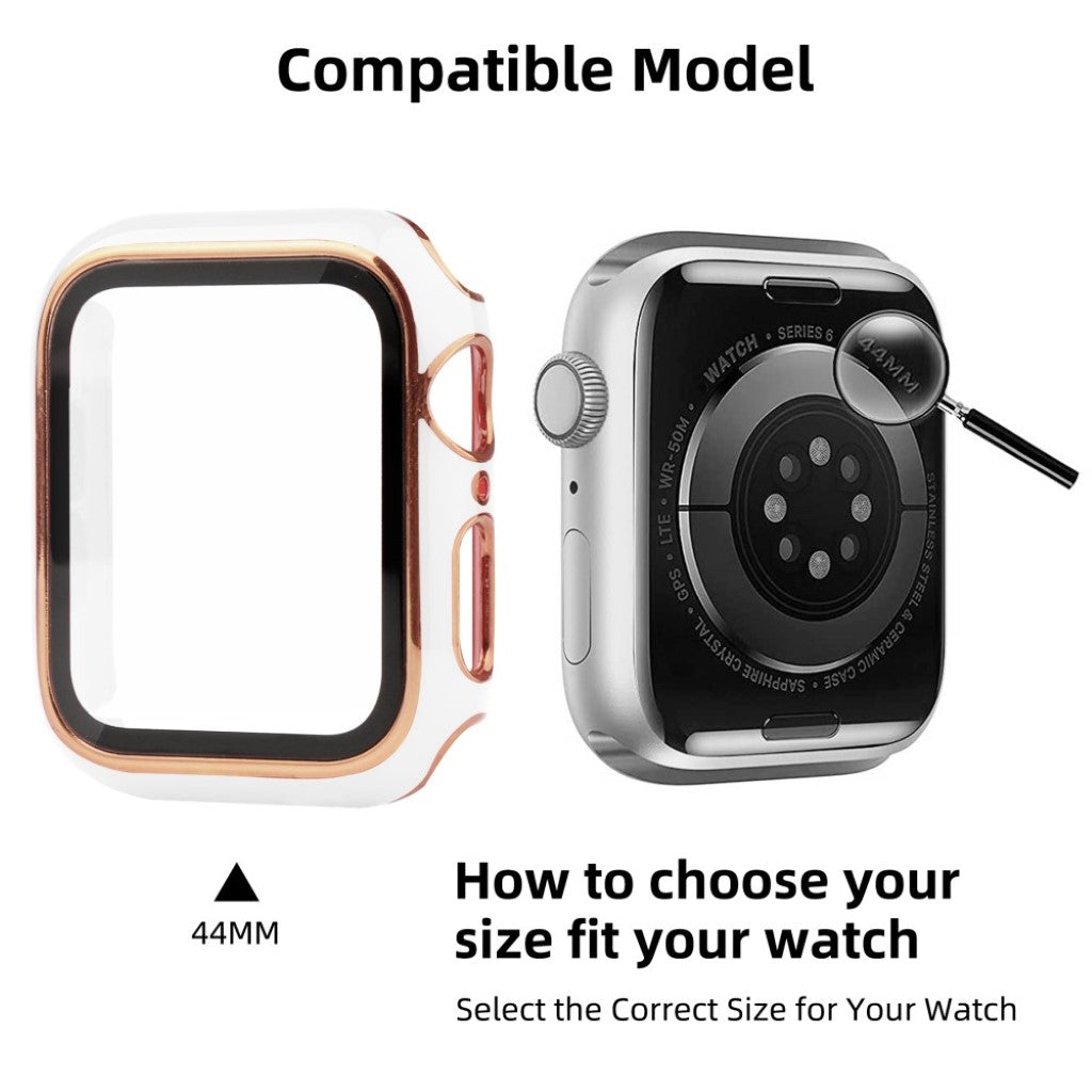 Meget Flot Universal Apple Cover med Skærmbeskytter i Plastik og Hærdet Glas - Hvid#serie_2