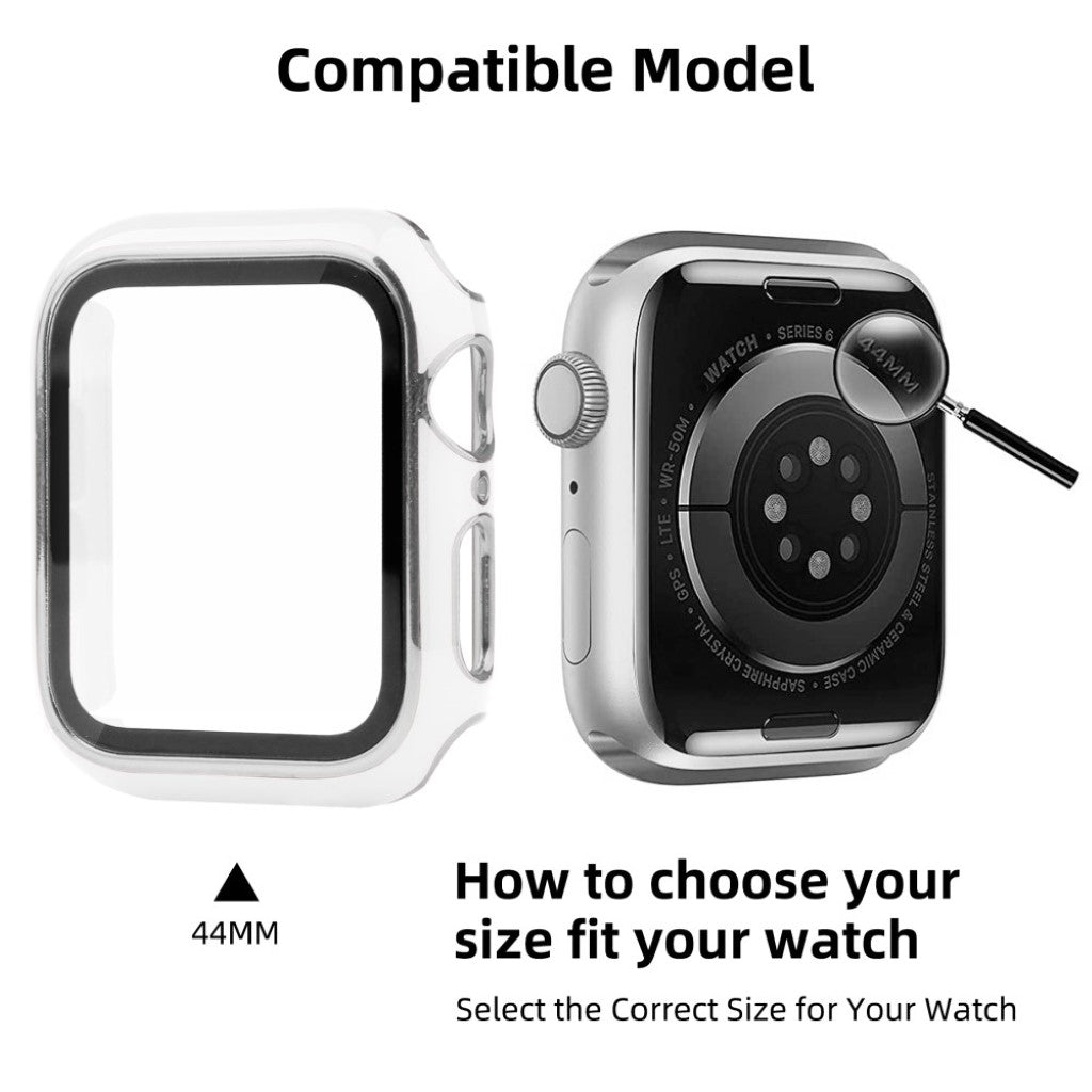 Meget Flot Universal Apple Cover med Skærmbeskytter i Plastik og Hærdet Glas - Hvid#serie_3