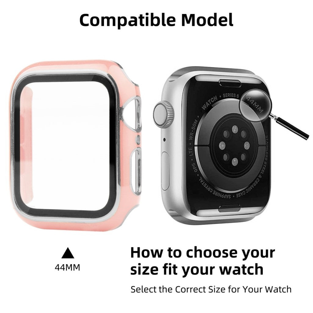 Meget Flot Universal Apple Cover med Skærmbeskytter i Plastik og Hærdet Glas - Pink#serie_5