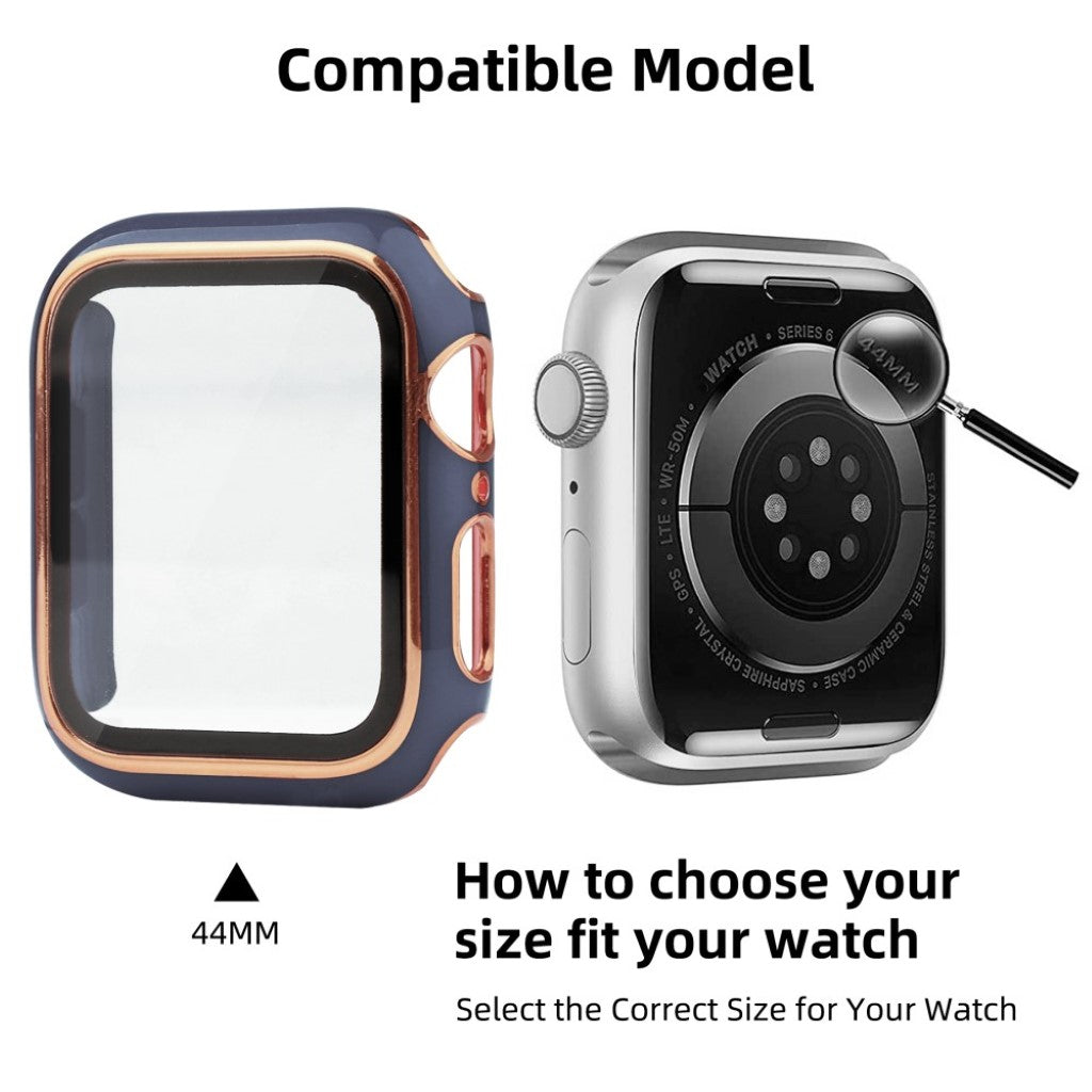 Meget Flot Universal Apple Cover med Skærmbeskytter i Plastik og Hærdet Glas - Blå#serie_9