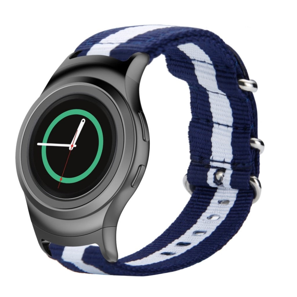 Super slidstærk Samsung Gear S2 Nylon Rem - Blå#serie_9