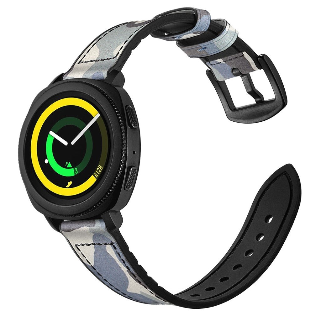 Glimrende Samsung Gear Sport Ægte læder og Silikone Rem - Flerfarvet#serie_2