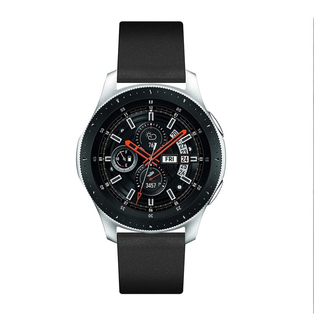 Super slidstærk Samsung Galaxy Watch (46mm) Ægte læder Rem - Sort#serie_2