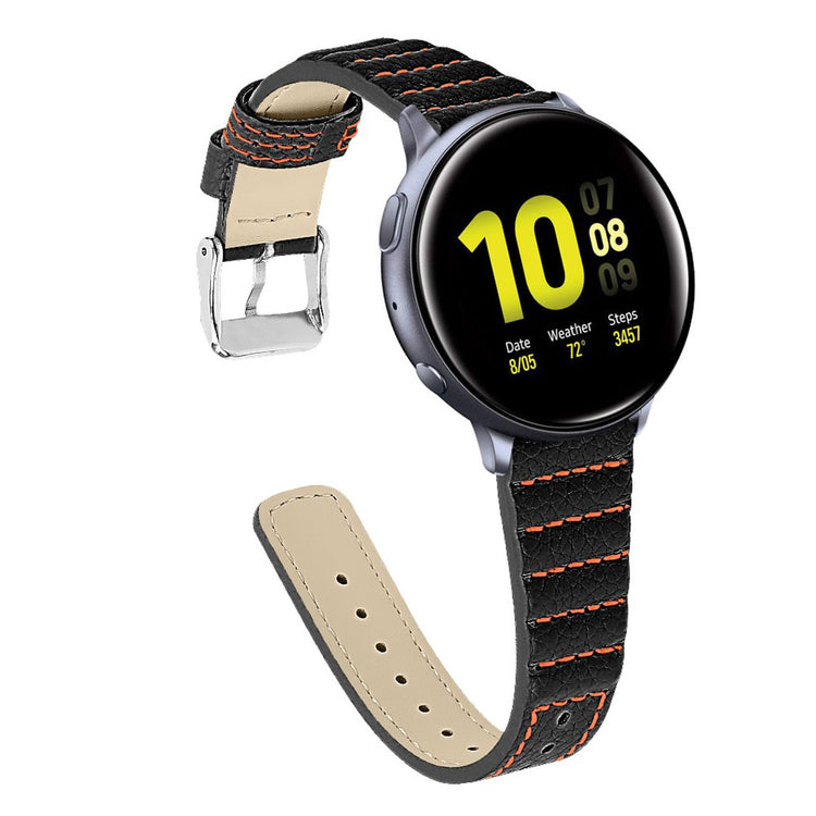 Meget nydelig Samsung Galaxy Watch (46mm) Ægte læder Rem - Sort#serie_1