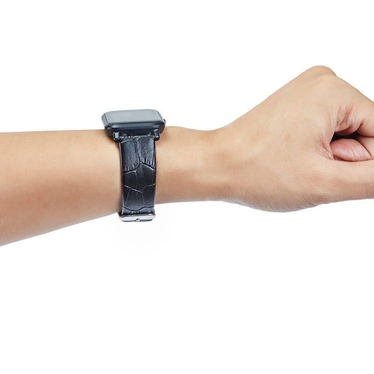 Super fint Samsung Galaxy Watch Active Ægte læder Rem - Sort#serie_1
