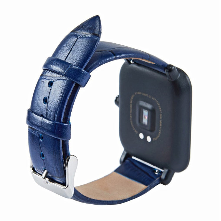 Super fint Samsung Galaxy Watch Active Ægte læder Rem - Blå#serie_3