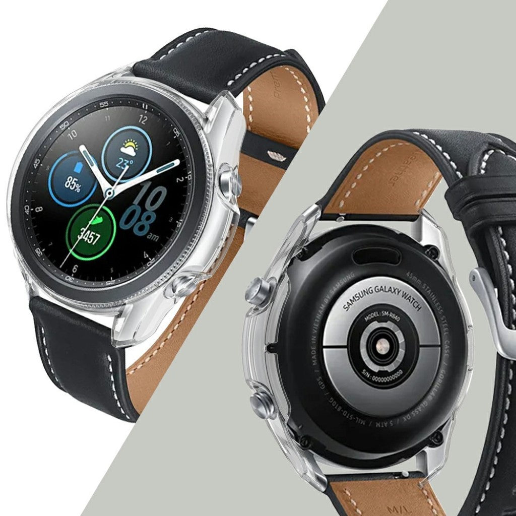 Samsung Galaxy Watch 3 (45mm) Holdbar Silikone Bumper  - Gennemsigtig#serie_6