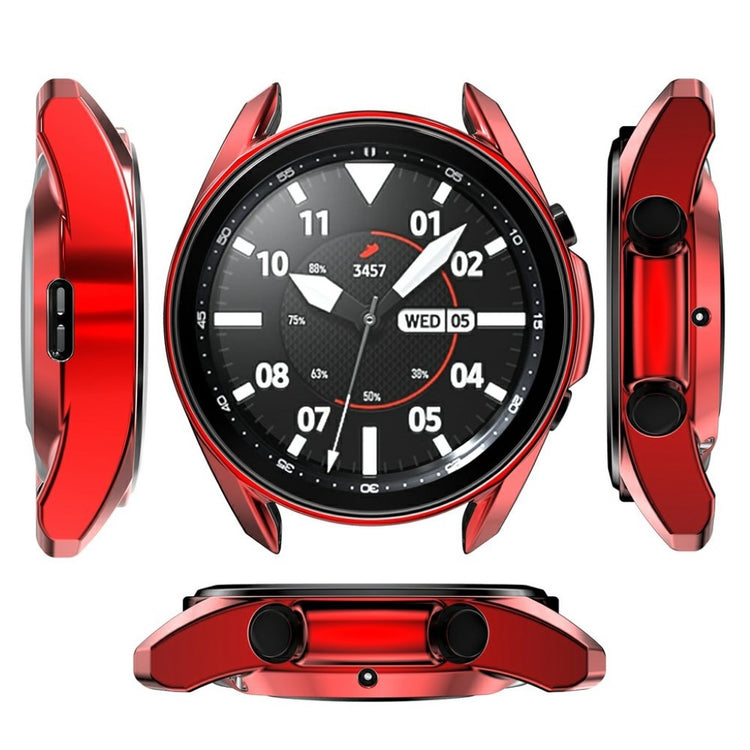 Samsung Galaxy Watch 3 (45mm) Holdbar Silikone Bumper  - Rød#serie_4