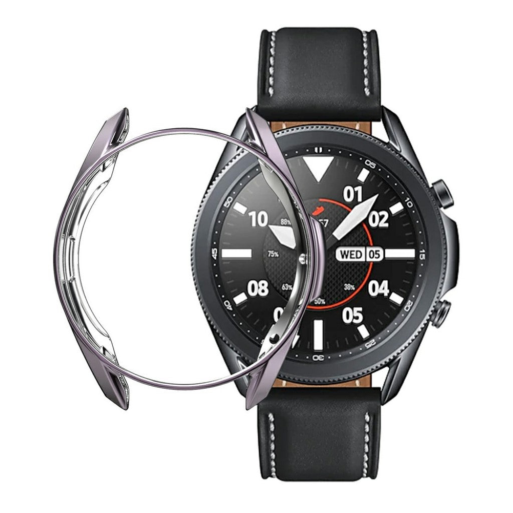 Samsung Galaxy Watch 3 (45mm) Holdbar Silikone Bumper  - Sølv#serie_5