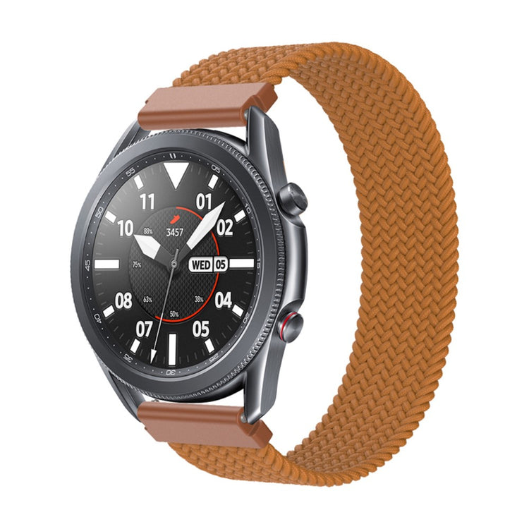 Super cool Samsung Galaxy Watch 3 (45mm) Nylon Rem - Størrelse: S - Brun#serie_19