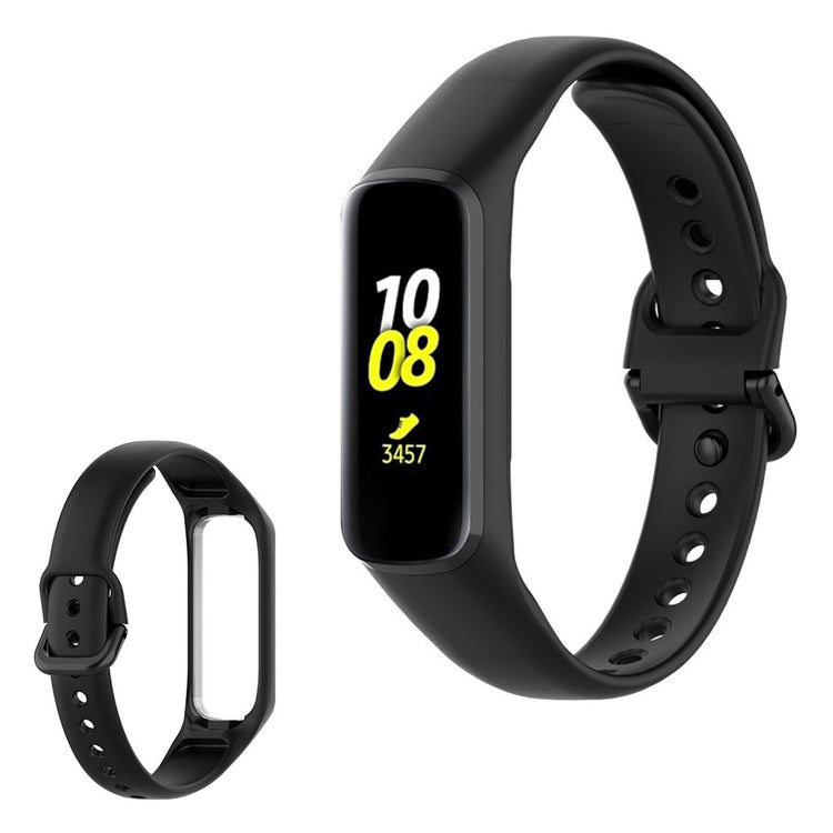 Helt vildt hårdfør Samsung Galaxy Fit 2 Silikone Rem - Sort#serie_1