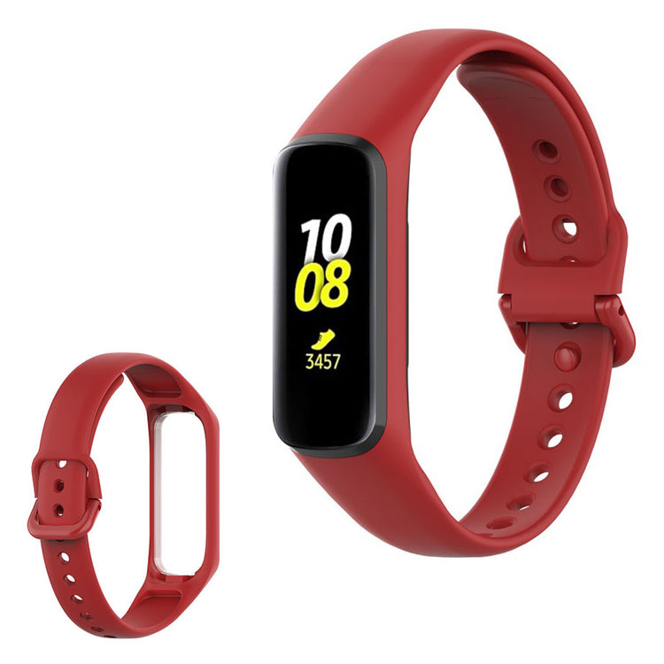 Helt vildt hårdfør Samsung Galaxy Fit 2 Silikone Rem - Rød#serie_4