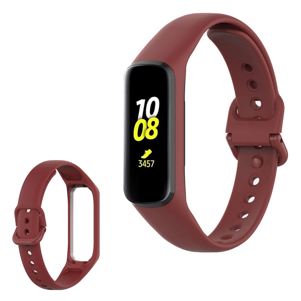 Helt vildt hårdfør Samsung Galaxy Fit 2 Silikone Rem - Rød#serie_6