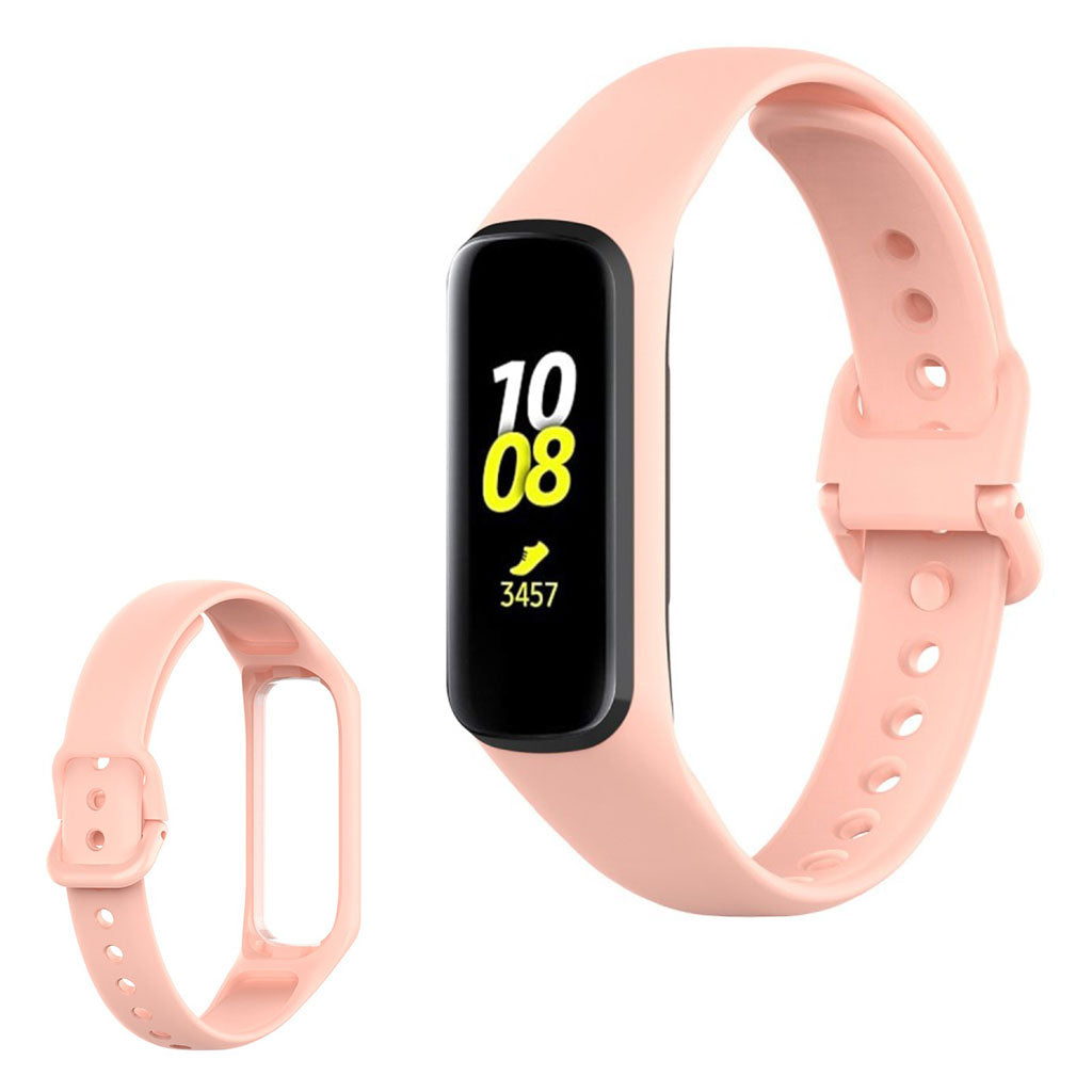 Helt vildt hårdfør Samsung Galaxy Fit 2 Silikone Rem - Beige#serie_8