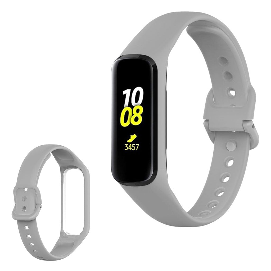 Helt vildt hårdfør Samsung Galaxy Fit 2 Silikone Rem - Sølv#serie_9