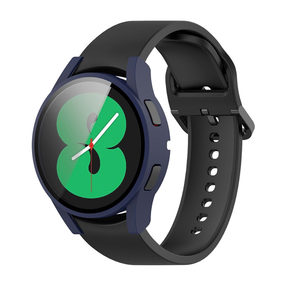 Rigtigt Fed Samsung Galaxy Watch 4 (40mm) Cover med Skærmbeskytter i Plastik og Hærdet Glas - Blå#serie_6