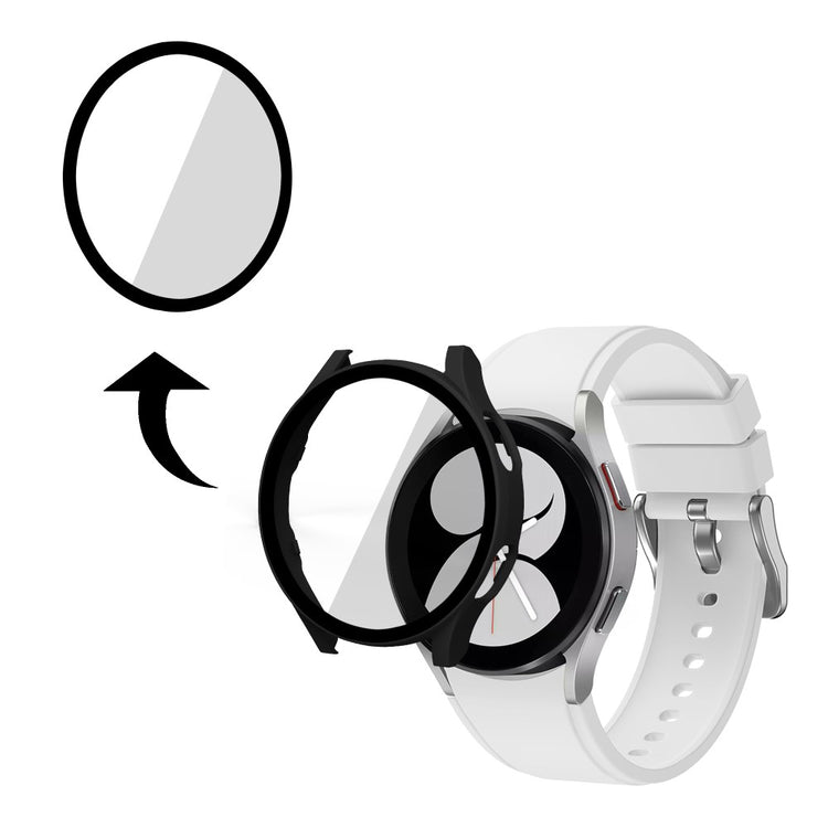 Meget Fed Samsung Galaxy Watch 4 (44mm) Cover med Skærmbeskytter i Plastik og Hærdet Glas - Gennemsigtig#serie_1