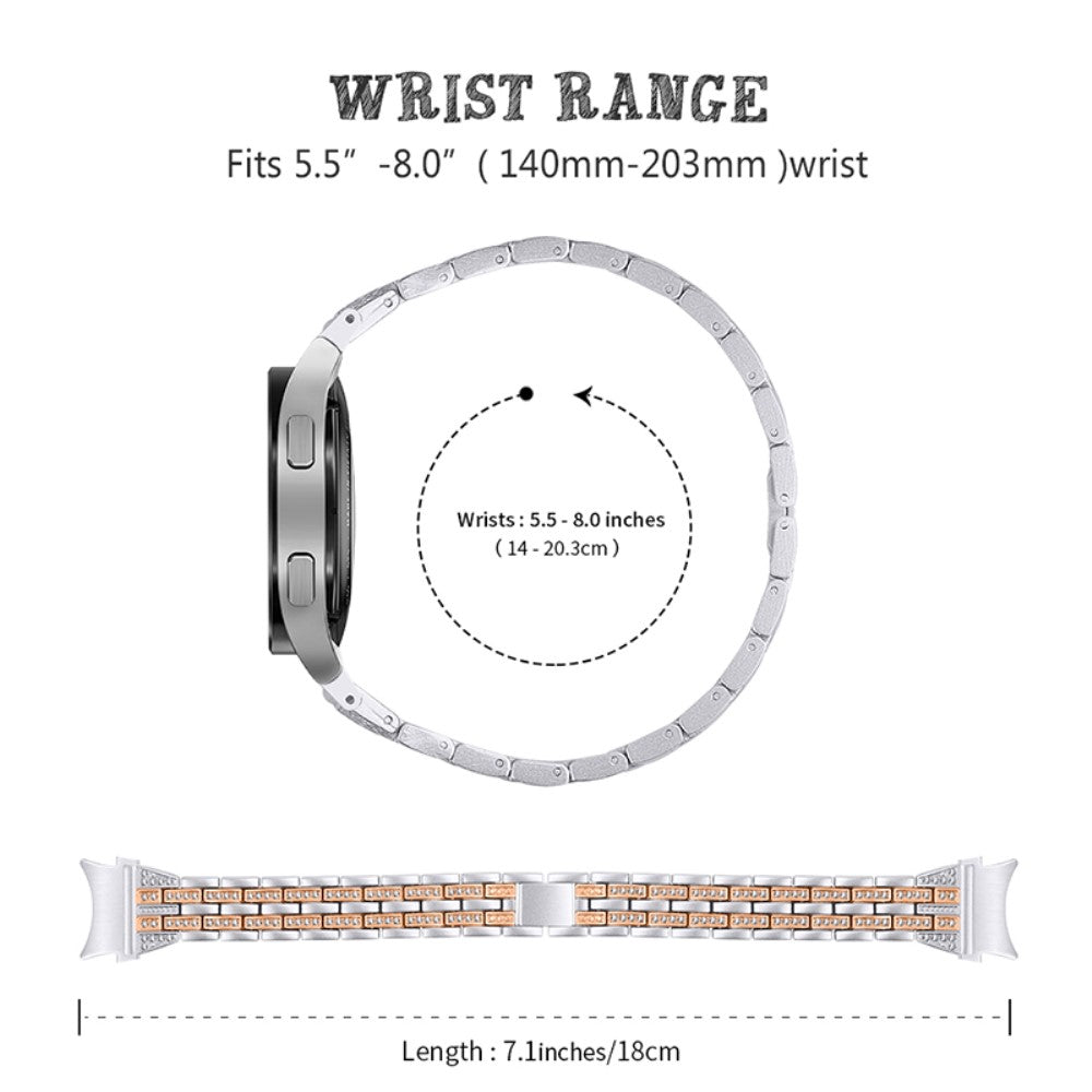 Tidsløst Universal Samsung Metal og  Rhinsten Urrem - Sølv#serie_6