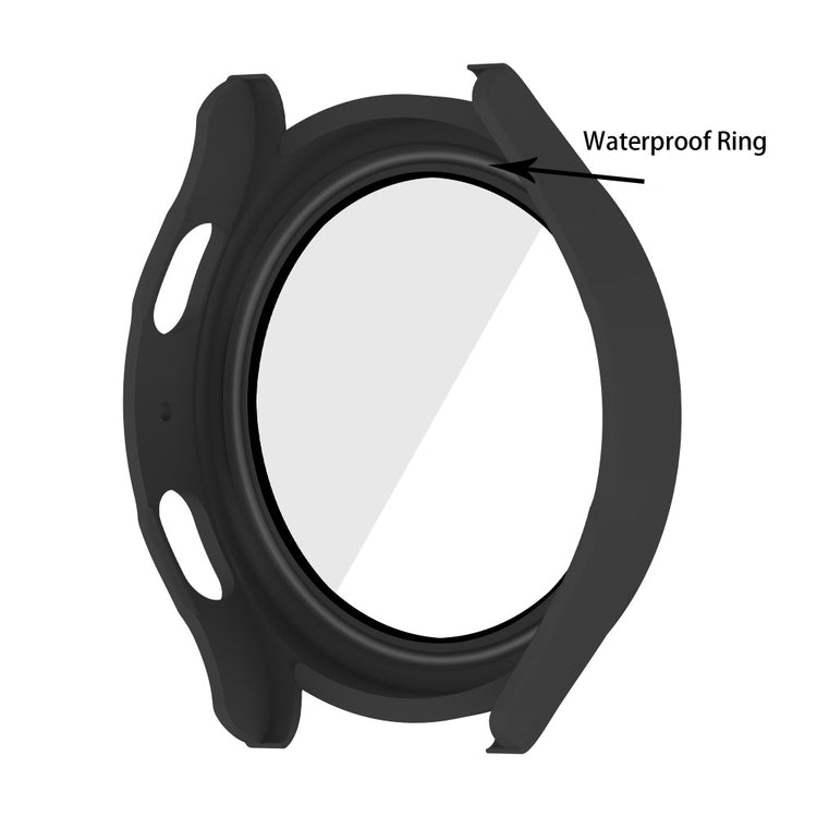 Meget Fint Samsung Galaxy Watch 5 (40mm) / Samsung Galaxy Watch 4 (40mm) Cover med Skærmbeskytter i Plastik og Hærdet Glas - Sort#serie_1