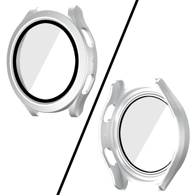 Meget Fint Samsung Galaxy Watch 5 (40mm) / Samsung Galaxy Watch 4 (40mm) Cover med Skærmbeskytter i Plastik og Hærdet Glas - Sølv#serie_11